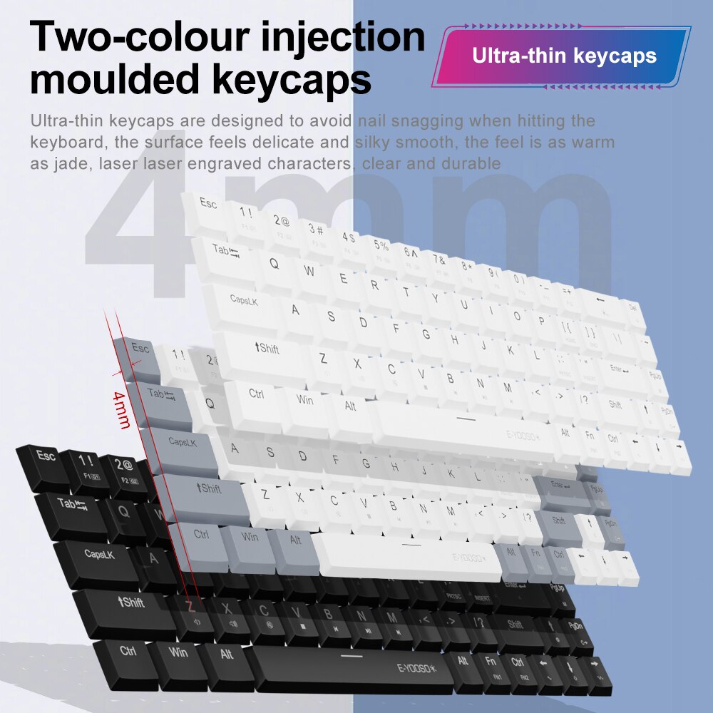 E-YOOSO A68 RGB Mini Slim USB  - Pc Gaming Pink 评论和价格