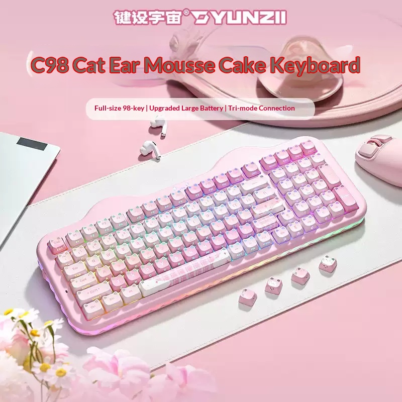 YUNZII C98 Mechanical Keyboard - Pc Gaming Pink 评论和价格