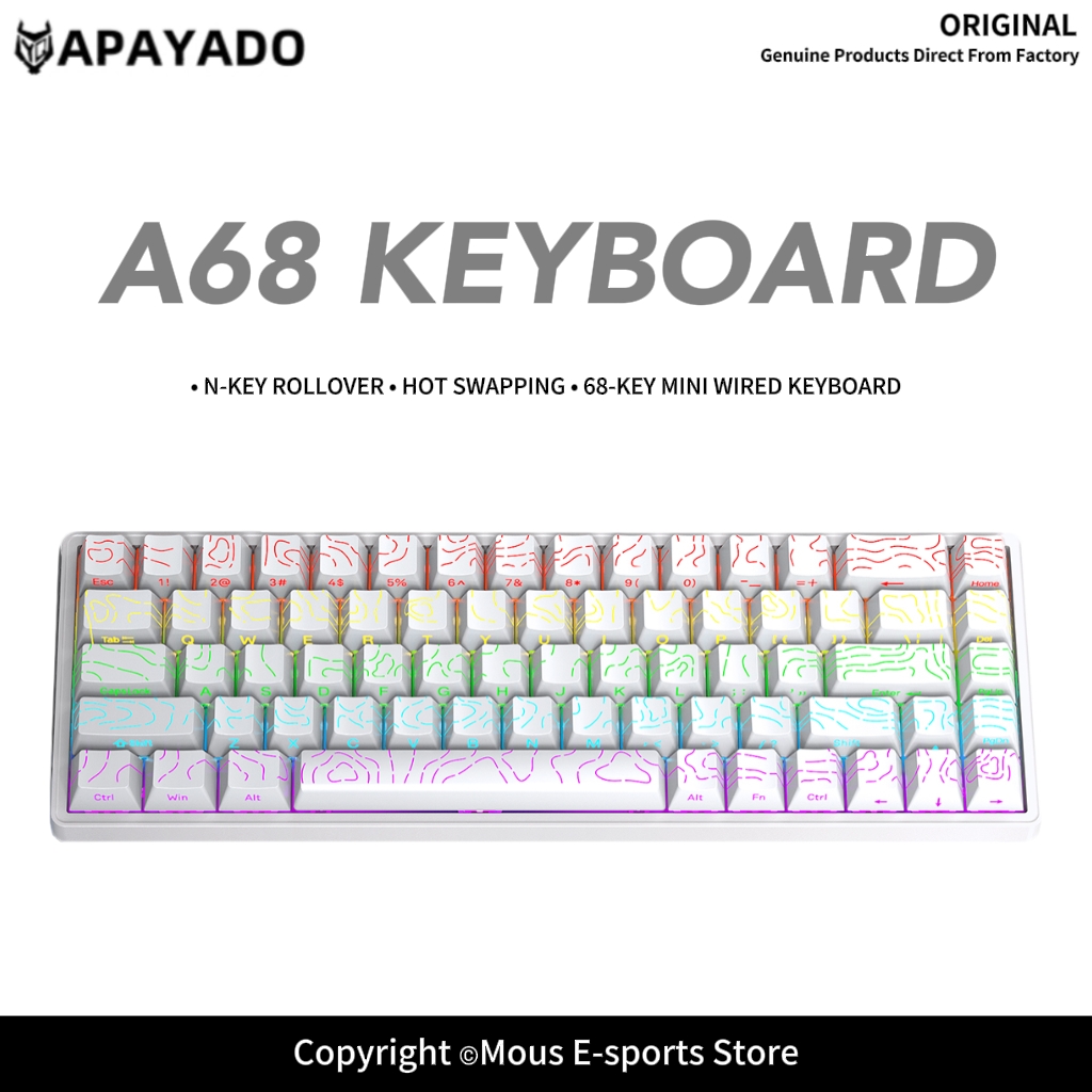 APAYADO A68 Wired Mechanical K - Pc Gaming Pink 评论和价格
