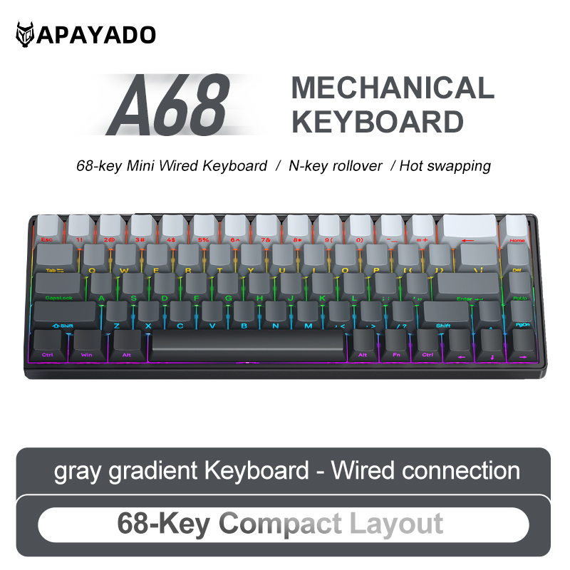 APAYADO A68 Wired Mechanical K - Pc Gaming Pink 评论和价格