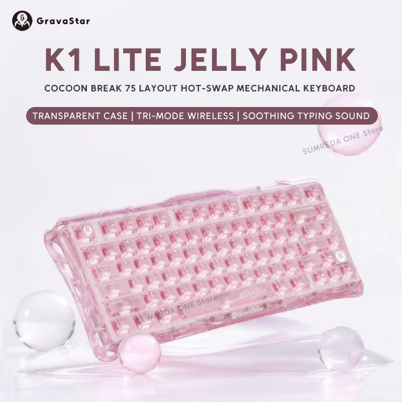 K1 LITE JELLY PINK Mechanical  - Pc Gaming Pink 评论和价格